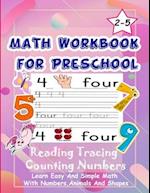 Math Workbook for Preschool Reading Tracing Counting Numbers