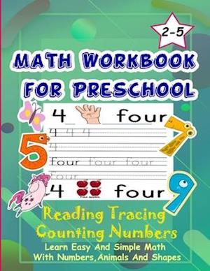 Math Workbook for Preschool Reading Tracing Counting Numbers