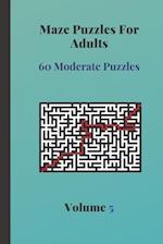 Maze Puzzles For Adults 60 Moderate Puzzles Volume 5