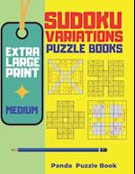 Extra Large Print Sudoku Variations Puzzle Books Medium: Sudoku X, Sudoku Hyper, Sudoku Twins, Sudoku Triathlon A,Sudoku Triathlon B, Sudoku Marathon,