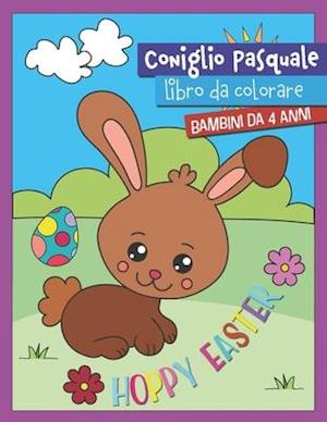 Coniglio Pasquale Libro da colorare Bambini da 4 anni