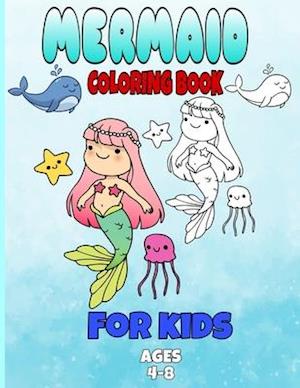 mermaid coloring book for kids ages 4-8