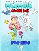 mermaid coloring book for kids ages 4-8