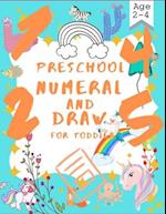 Preschool numeral and draw for toddler age 2-4