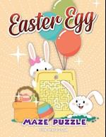 Easter Egg Maze Puzzle: Maze Book for Kids 4-6 
