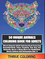 50 Unique Animals Coloring Book For Adults