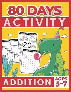 80 Days Activity Addition for Kids Ages 5-7