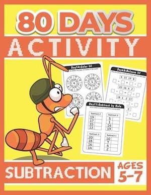 80 Days Activity Subtraction for Kids Ages 5-7