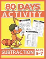 80 Days Activity Subtraction for Kids Ages 5-7