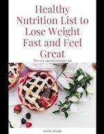 Healthy Nutrition List to Lose Weight Fast and Feel Great