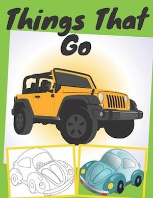 things that go : trucks, planes, bikes, and cars coloring book