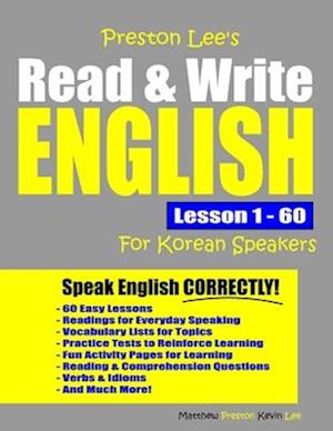 Preston Lee's Read & Write English Lesson 1 - 60 For Korean Speakers