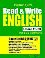 Preston Lee's Read & Write English Lesson 41 - 60 For Lao Speakers