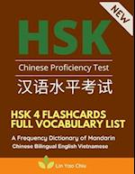 HSK 4 Flashcards Full Vocabulary List. A Frequency Dictionary of Mandarin Chinese Bilingual English Vietnamese