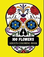 100 Flowers Adult Coloring Book