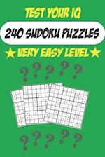 Test Your IQ: 240 Sudoku Puzzles: Medium Level - Tons of Fun for your Brain! 