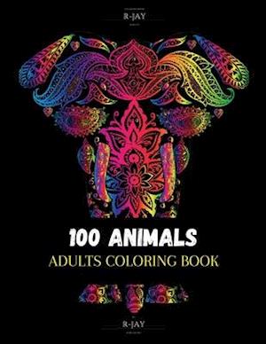 100 Animals Adult Coloring Book