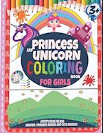 Princess and unicorn coloring books for girls 3 +