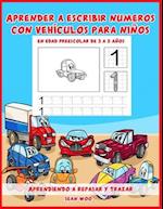 Aprender a escribir numeros con vehículos para niños en edad preescolar de 3 a 5 años