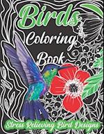 bird coloring book, Stress Relieving Bird Designs