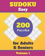 Sudoku Easy for adults & seniors 200 Puzzles Volume 1