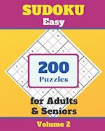 Sudoku Easy for adults & seniors 200 Puzzles Volume 2