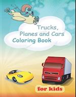 Trucks, Planes and Cars Coloring Book