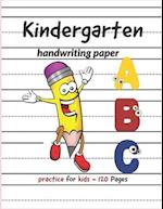 Kindergarten Handwriting paper ABC