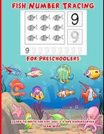 Fish Number Tracing for Preschoolers