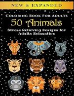 50 Animals - Adult Coloring Book