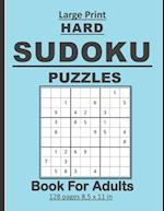 Large Print Hard Sudoku Puzzles Book For Adults