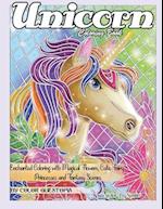 Unicorn Coloring Book Mosaic Color By Number - Enchanted Coloring with Magical Flowers, Cute Fairy Princesses and Fantasy Scenes