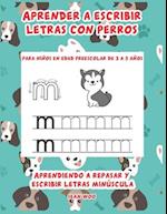 Aprender a escribir letras con perros para niños en edad preescolar de 3 a 5 año