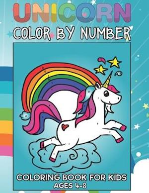 Unicorn Color By Number Coloring Book For Kids Ages 4-8