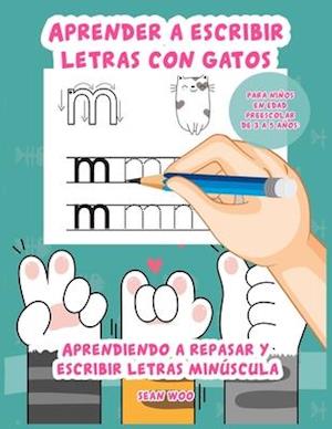 Aprender a escribir letras con gatos para niños en edad preescolar de 3 a 5 años