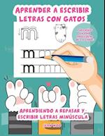 Aprender a escribir letras con gatos para niños en edad preescolar de 3 a 5 años