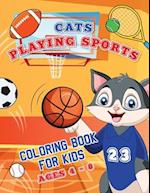 Cats Playing Sports Coloring Book for Kids