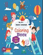 My first basic concept coloring book for kids