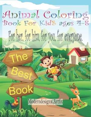 Animal Coloring Book For Kids Ages 4-8