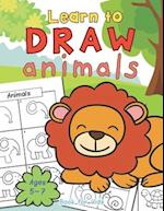 Animals Learn To Draw Book For Kids Ages 5-7