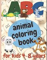 ABC animal coloring book for kids 4-8 years