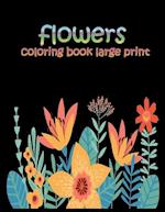 flowers coloring book large print