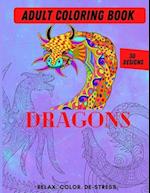 Adult Coloring Book- Dragons