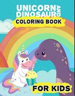 Unicorn and Dinosaur Coloring book for kids