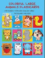 Colorful Large Animals Flashcards for Babies Toddlers English Urdu Dictionary for Kids