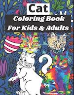 Cat Coloring Book For Kids & Adults