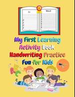 My First Learning Activity Book Handwriting Practice Fun For Kids