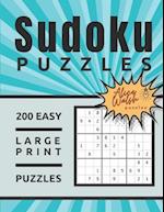 200 Large Print Easy Sudoku Puzzles