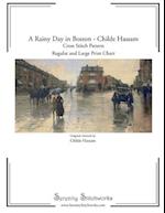 A Rainy Day in Boston Cross Stitch Pattern - Childe Hassam
