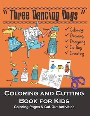 3-Dancing Dogs coloring and cutting books for kids